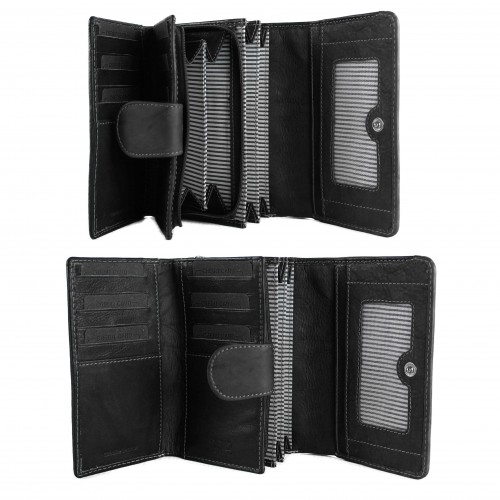 Triangle multi-space leather wallet 15,5x11 cm