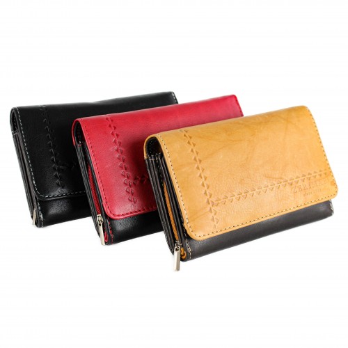Triangle multi-space leather wallet 15,5x11 cm