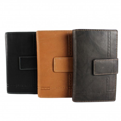 Multi-space leather wallet with dots 17x12 cm