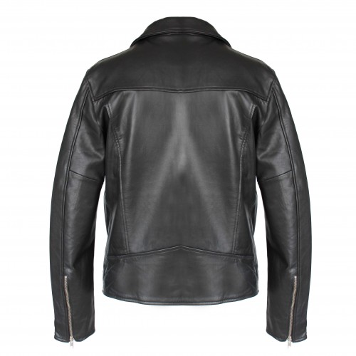 TAUMO heavy leather jacket with zipper