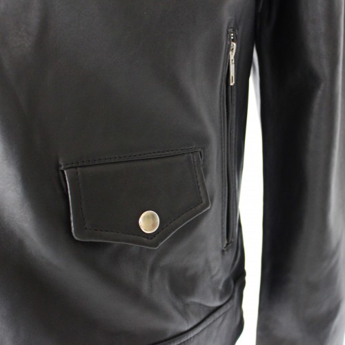 TAUMO heavy leather jacket with zipper