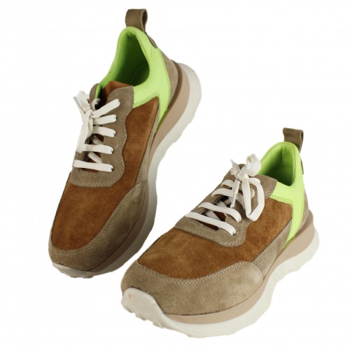 Combined leather sneakers JEQUIN model