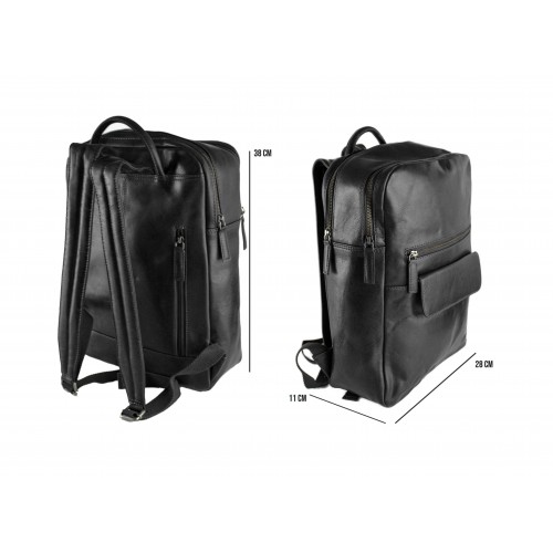 Natural leather backpack 38x28x11 cm BLOKE