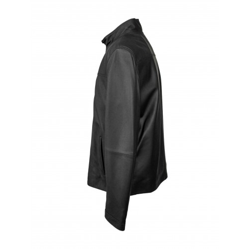 Leather jacket with zipper model PANPET