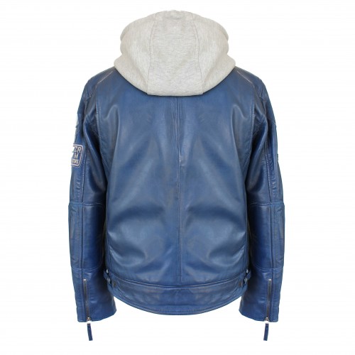 Leather jacket with patches WOBALL