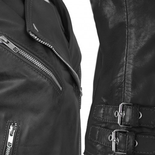 Heavy leather jacket model SYKO