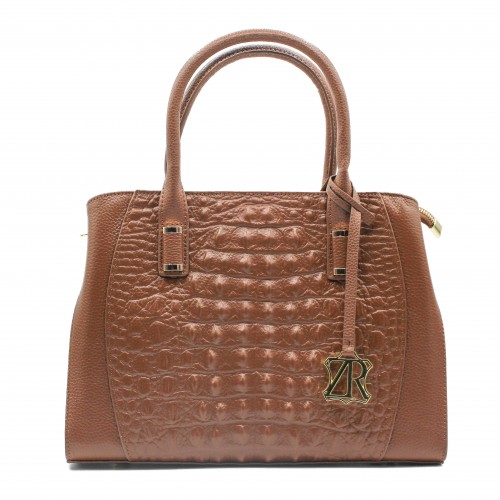Embossed leather bag with...