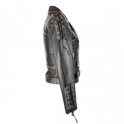 AQUILE leather biker jacket