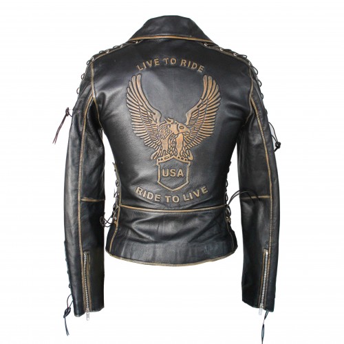 AQUILE leather biker jacket