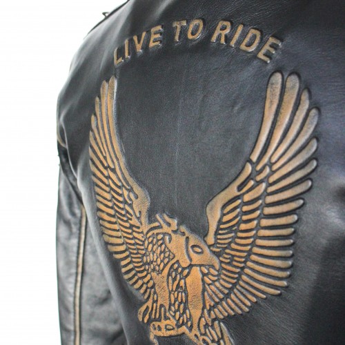 AQUILE leather biker jacket