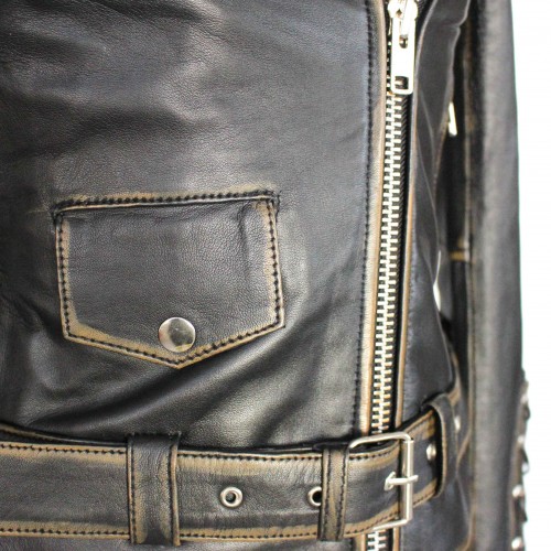 AQUILE leather biker jacket