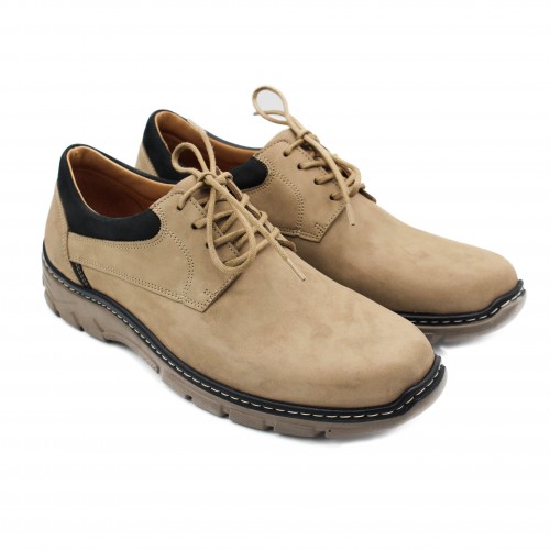 2-color leather shoes with laces BIONIO model