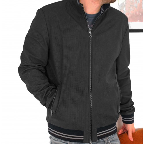ITALIA model perforated leather jacket