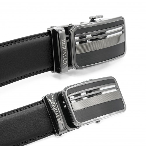 Leather belt with automatic buckle TRENO model
