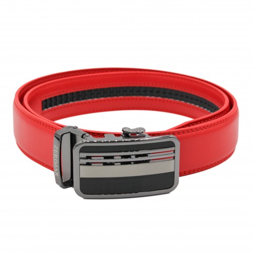 Leather belt with automatic buckle TRENO model