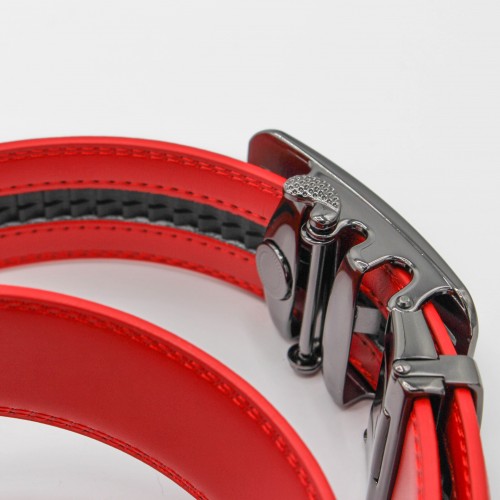 Leather belt with automatic buckle TRENO model