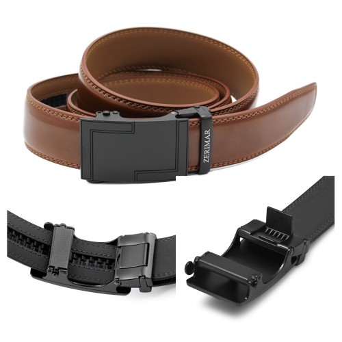 Leather belt with automatic...