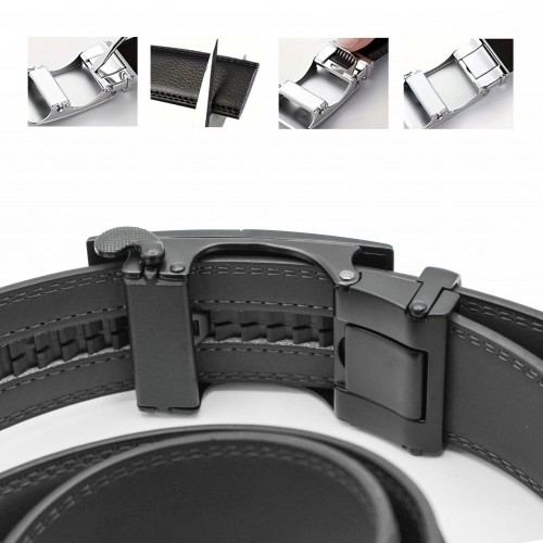 Leather belt with automatic buckle BASTA model
