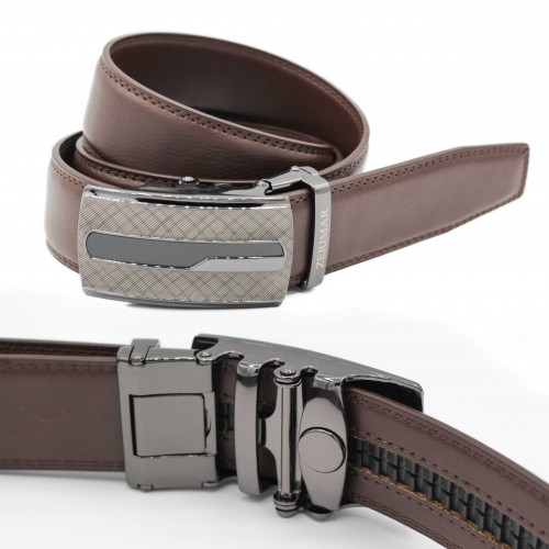 Leather belt with automatic buckle VEDO model