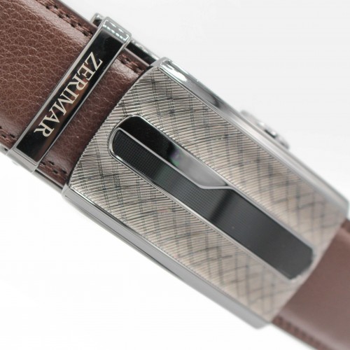 Leather belt with automatic buckle VEDO model