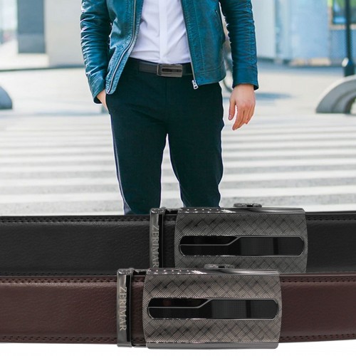 Leather belt with automatic buckle VEDO model