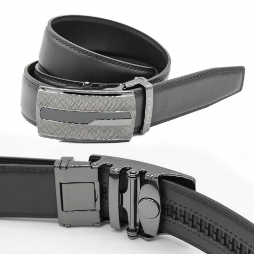 Leather belt with automatic buckle VEDO model