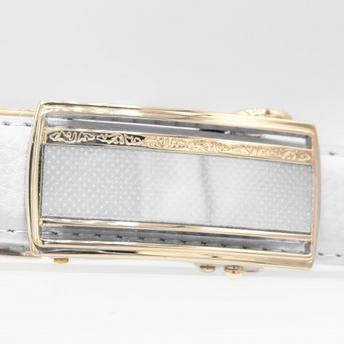 Leather belt with automatic buckle LINES model