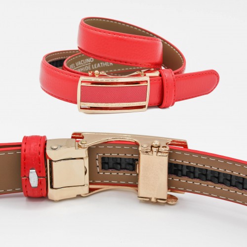 Leather belt with automatic...