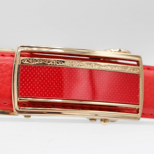 Leather belt with automatic buckle LINES model