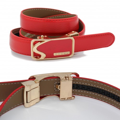 Leather belt with automatic buckle SEESE model