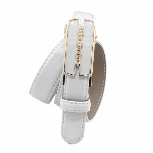 Leather belt with automatic buckle MOIS model