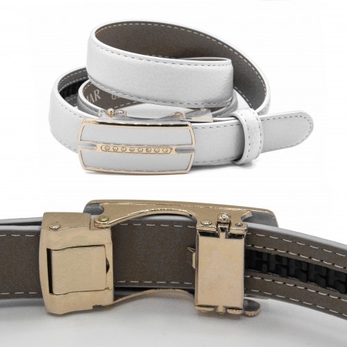Leather belt with automatic buckle MOIS model