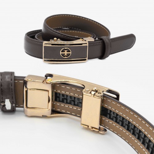 Leather belt with automatic...