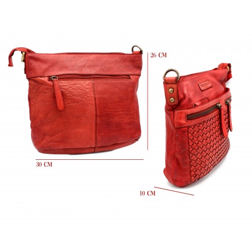 Braided leather bag 26x30x10 cm