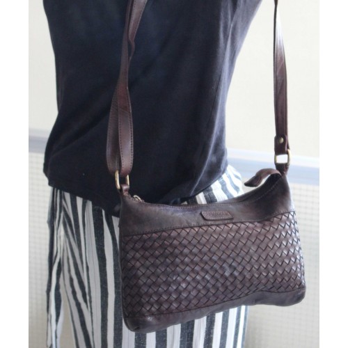 Braided leather bag 31x20x4 cm