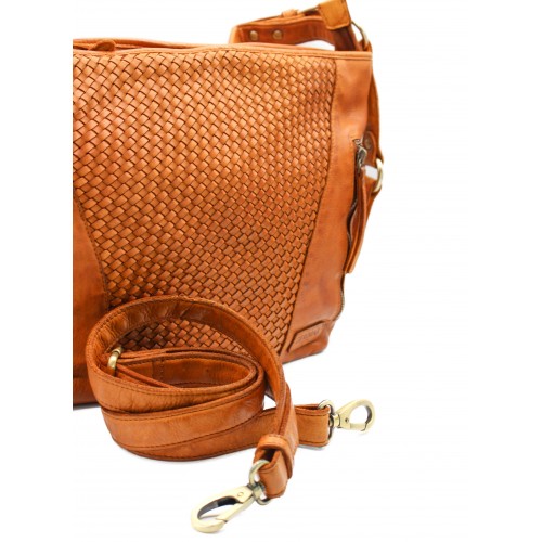 Braided leather bag 38x26x10 cm