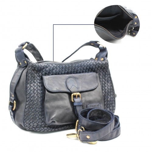 Braided leather bag 30x20x10 cm