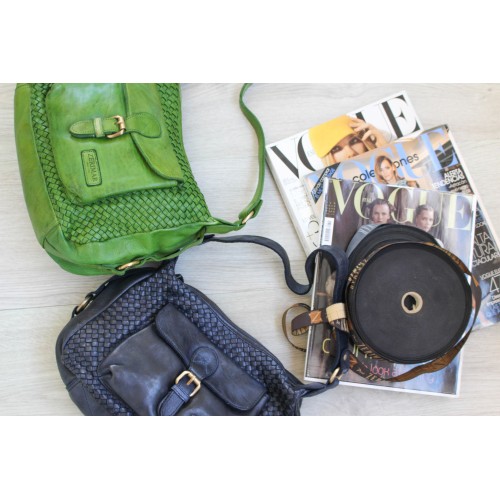 Braided leather bag 30x20x10 cm