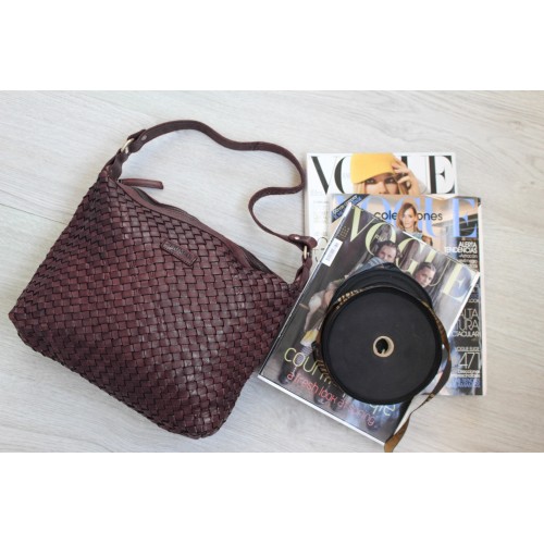 Braided leather bag 36x26x6 cm