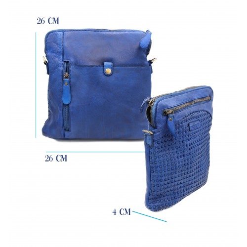 Braided leather bag 26x26x4 cm