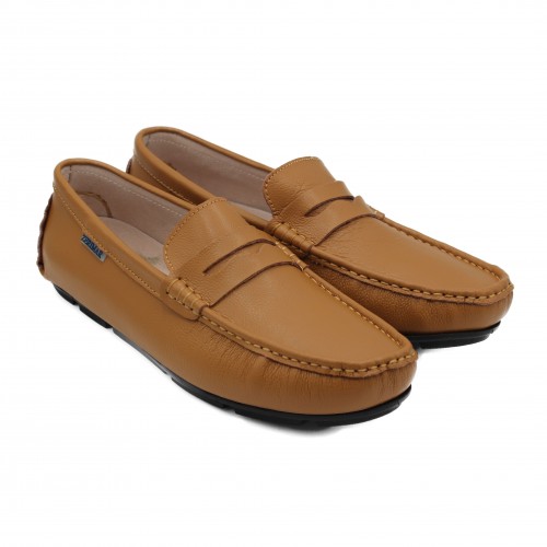 Natural suede loafers with...