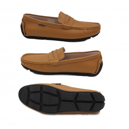 Natural suede loafers with mask BINNY model