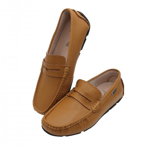 Natural suede loafers with mask BINNY model