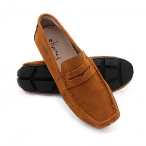 Natural suede loafers with...