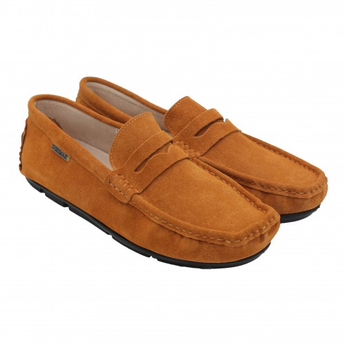 Natural suede loafers with...