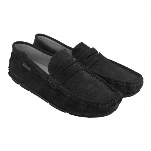 Natural suede loafers with mask BONNY model