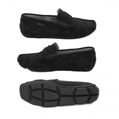 Natural suede loafers with mask BONNY model