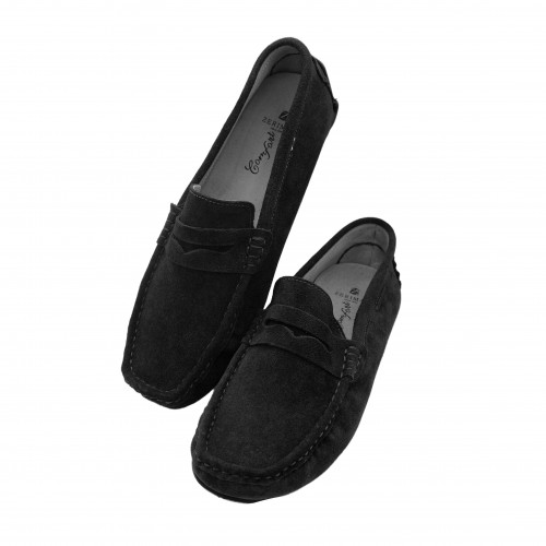 Natural suede loafers with mask BONNY model