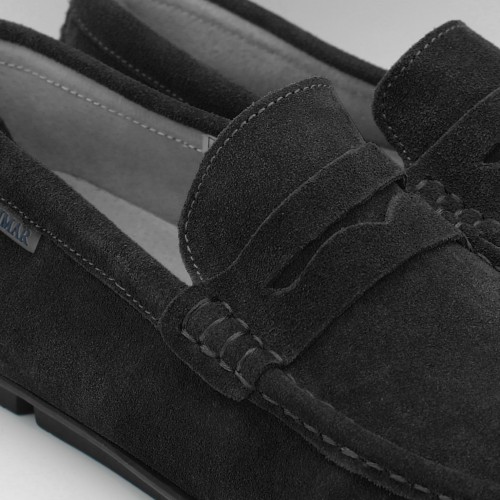 Natural suede loafers with mask BONNY model