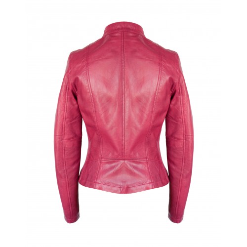 Leather jacket with elastic sides OCHO model